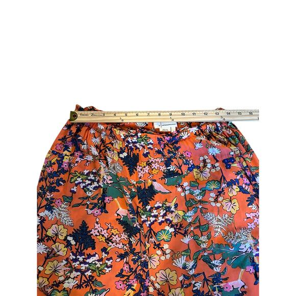 Anthropologie Orange Floral Iris Harem Wide-Leg Pants Size S BohoChic Festival - Picture 4 of 8